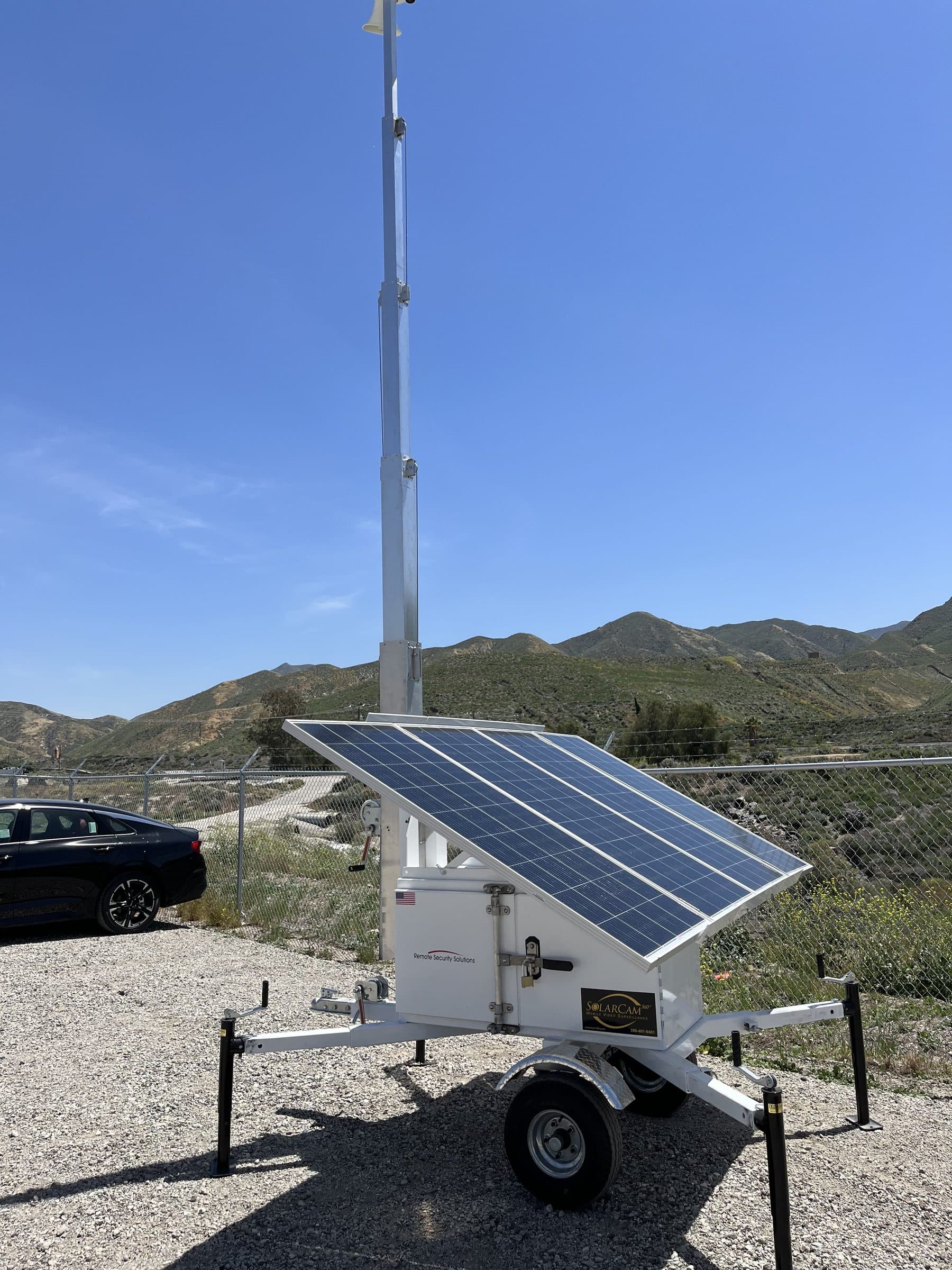 SolarCam360 solar surveillance unit deployed on mountain terrain